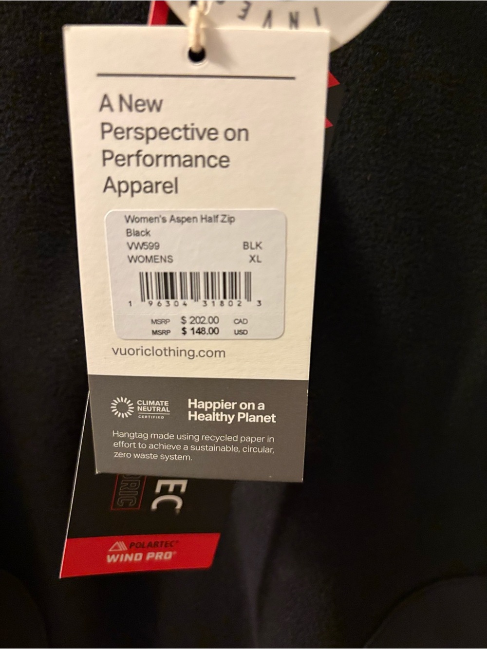 Vuori Black Women's Aspen Half-Zip Pullover - Picture 4 of 4